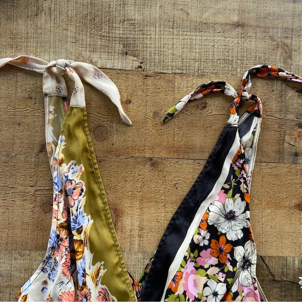 FREE PEOPLE Floral Print Halter/Tank Top